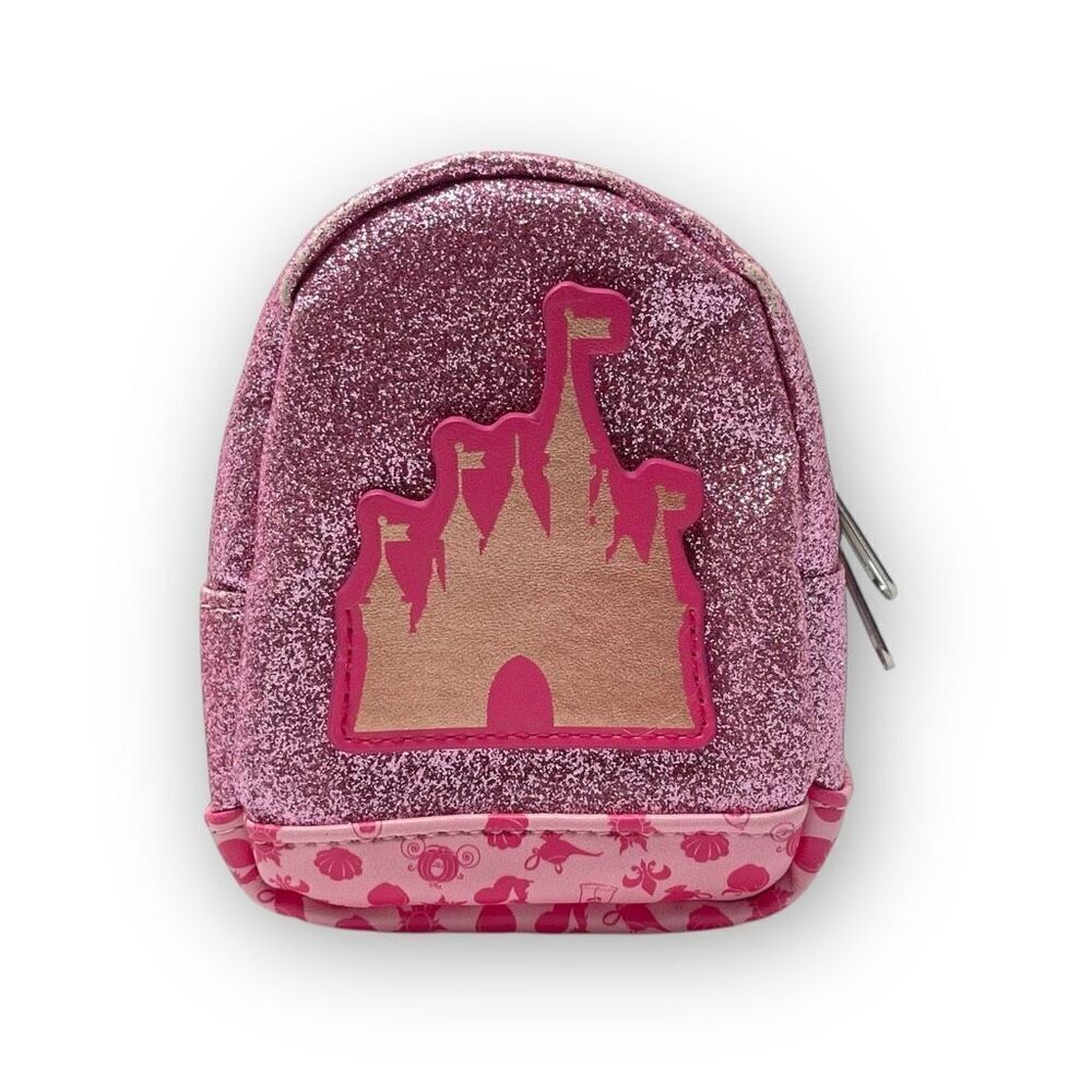 Disney Parks Mini Tiny Backpack Coin Purse Bag Cinderella Castle Pink Glitter